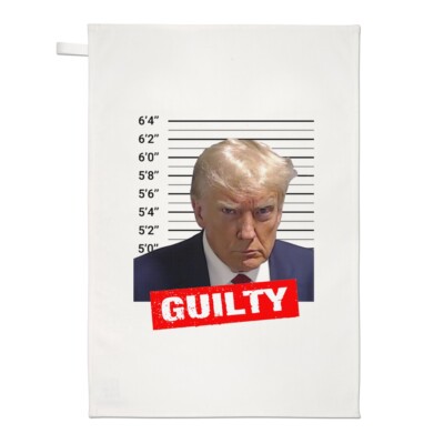 Schuldiger Donald Trump Becher Shot Geschirrtuch Geschirrtuch lustig Gefängnis sperrt ihn ein