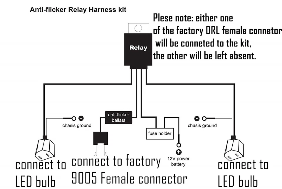 Kit de arnés de relé DRL 9005 de Alla Lighting Fix LED parpadeante y estroboscópico Foto 2 de 4