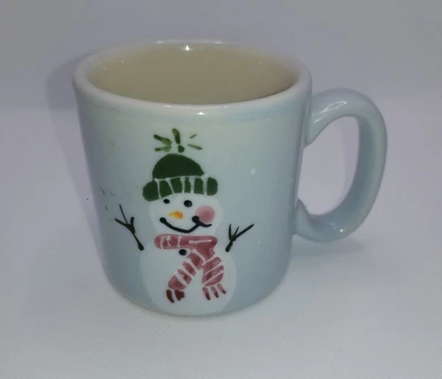 HARTSTONE POTTERY STONEWARE MUG Snow People Snowman & Snow woman -- ad child sz