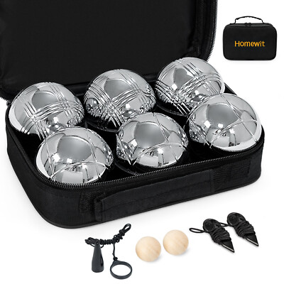 Boule Set 6 Metallkugeln a 720g Boulekugeln Petanque Boccia Sport Fitness Ball