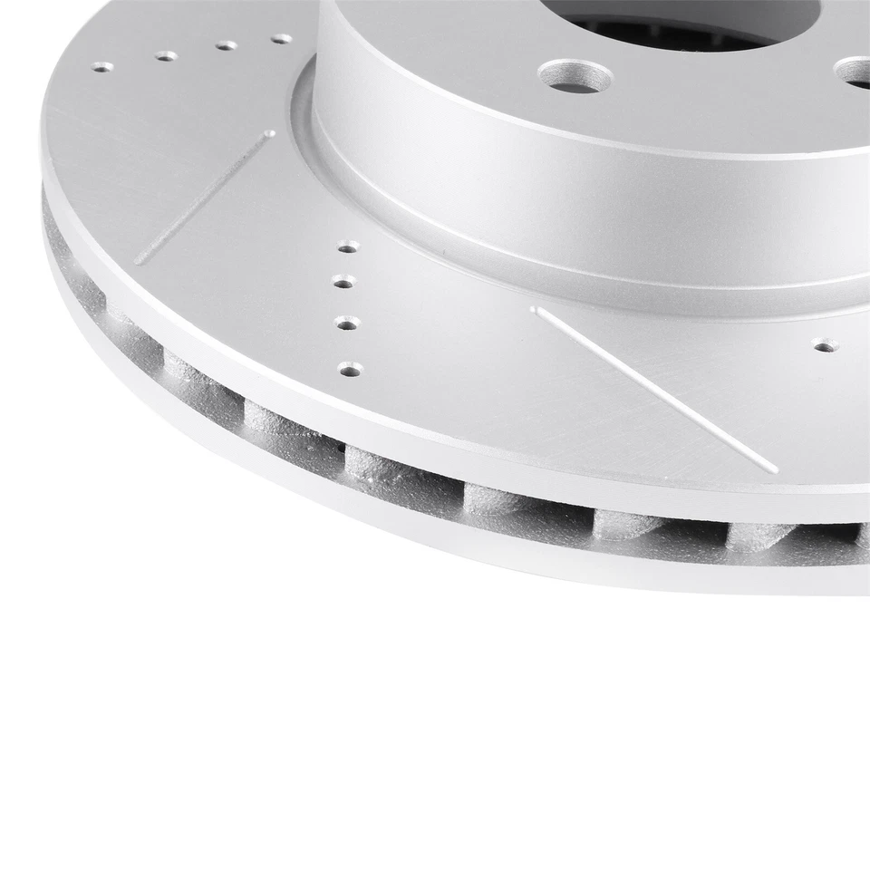 Rotores de freno delanteros perforados y pastillas de cerámica para Mercedes-Benz C250 C300 SLK250 Foto 2 de 4