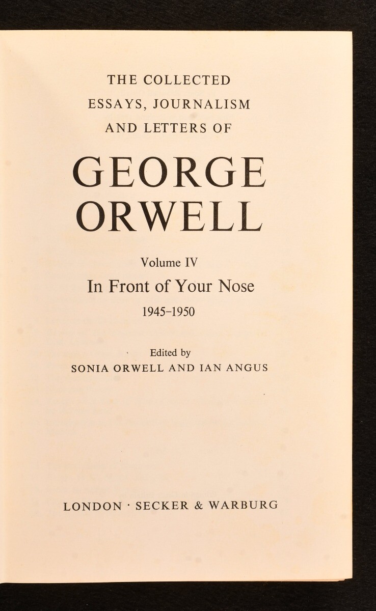 3冊セットe Orwell Collected Essays… Amazon.com: The Collected Essays, Journalism, and Letters of