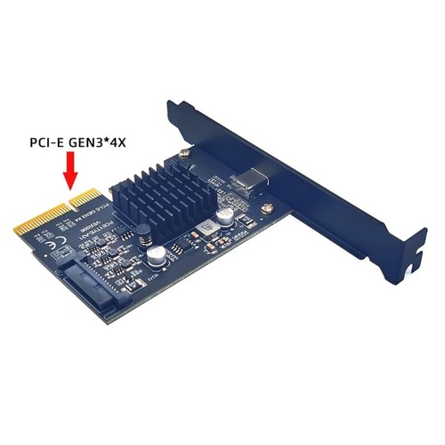PCI-E Adapter Expansion Card Type C PCI-Express to USB 3.2 Gen2x2 20 20Gbps - Picture 3 of 5