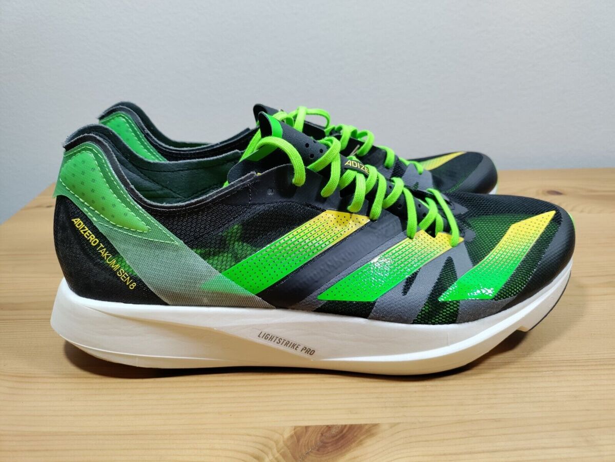 Size 11 - adidas Adizero Takumi Sen 8 Black Solar Green for Size 11 - adidas Adizero Takumi Sen 8 Black Solar Green for