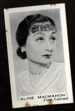 Tobacco Card, Premier, STAGE & SCREEN PERSONALITIES, 1936, Aline McMahon, #88