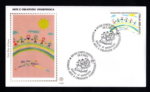 Italy 2001: Student Art and Creativity - FDC Filigrano / 1st day of em.