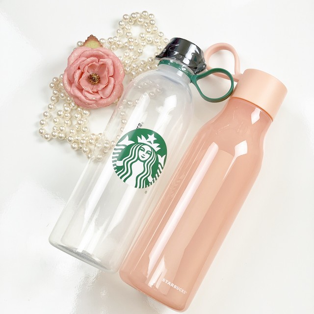 starbucks red glass water bottle