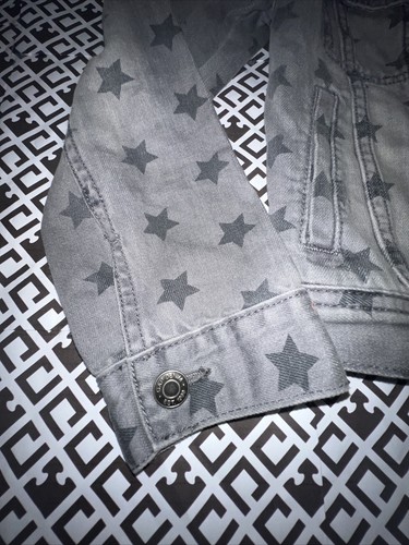 Gap Kids Girls Long Sleeve Gray Jean Denim Button Up Stars Jacket Sz XL Plus - Picture 4 of 7