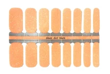 Neon Orange Sparkle Solid Color Nail polish strips / Nail Wraps / Nail Stickers