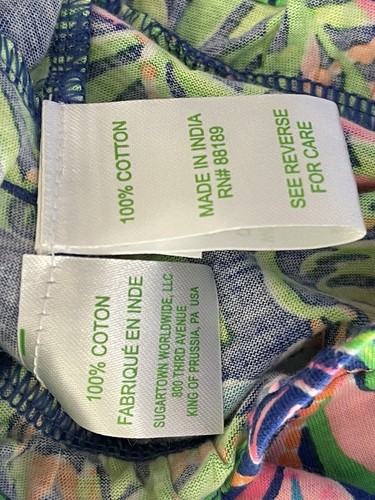 Lilly Pulitzer Short Romper Girls Size 2-3 Brienne Borealis Blue Floral Tropical - Picture 7 of 8