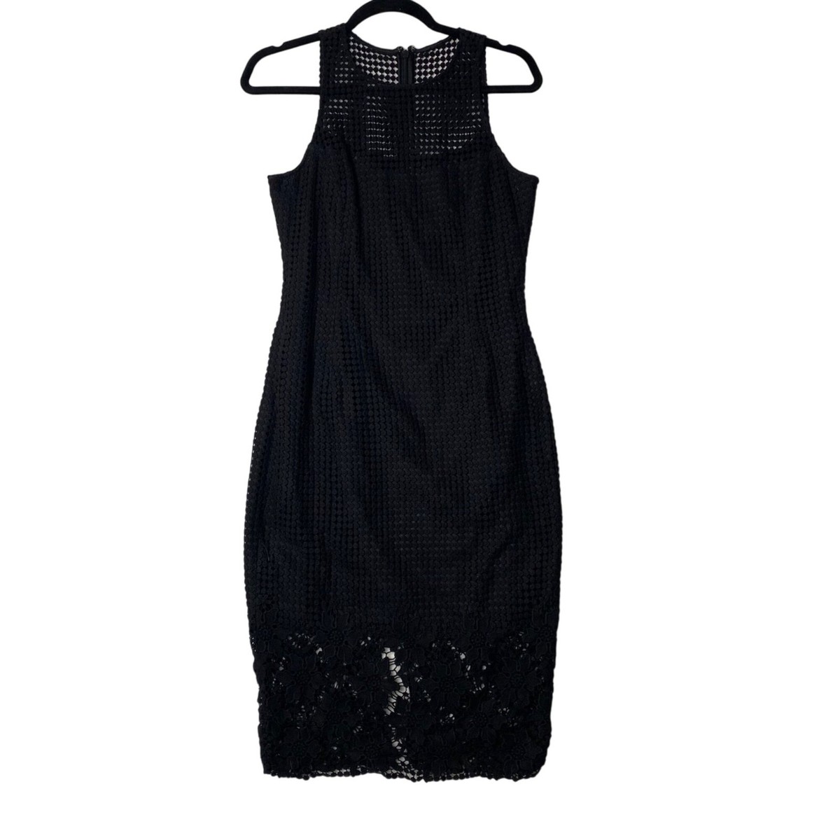 chinese dress ladies White House Black Market Black Crochet Halter Dress Size 4 –  alineconsignment main image 1