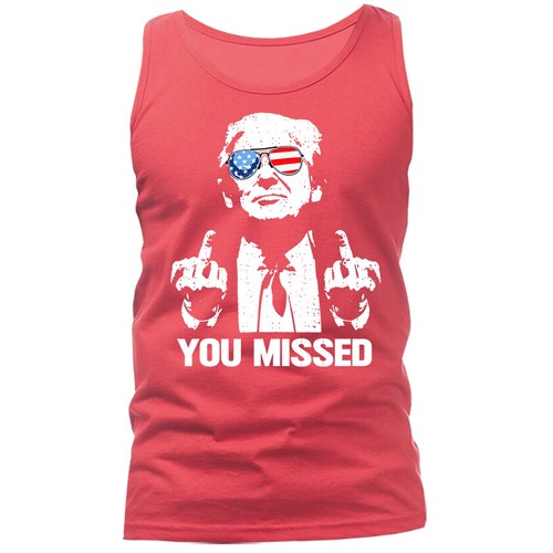 Camiseta sin mangas Donald Trump 2024 Rally Shooting You Missed Middle Finger MAGA - Imagen 8 de 9