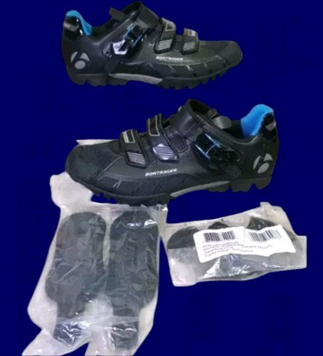 Bontrager Evoke DLX Inform Cycling Sneakers Shoes Black Blue Women's Sz 8 + Accs