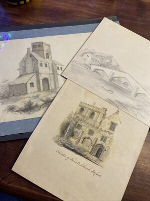 19th Century Pencil Drawings-Some Signed   AN  And Dated