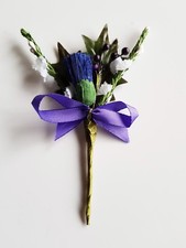 SCOTTISH PURPLE THISTLE WITH WHITE HEATHER - BUTTONHOLES WEDDING