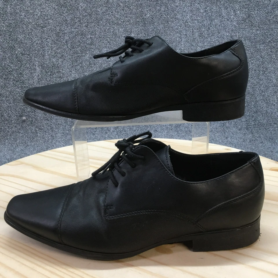 Calvin Klein Dress Shoes Mens 9 Bachman Oxford Black Faux Leather Casual Lace Up - Image 2 of 4