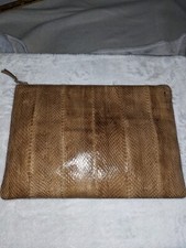 Brand New Vintage Snake Skin 1960s Evening Bag/Clutch NWT Beautiful Tan 12x8