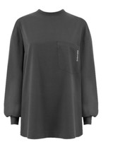 House of CB Strata Oversized Grey Logo Pullover Crew Long Sleeved Sweater Top S