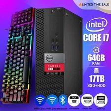 Dell Gaming PC Desktop Computer i7, Up to 64GB RAM, 17TB SSD, Windows 11/10