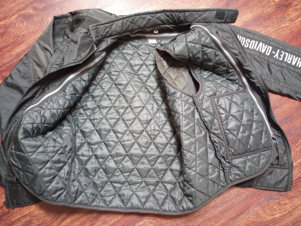 Chaqueta de motociclismo Harley Davidson vintage para hombre forro extraíble talla pequeña Foto 3 de 4