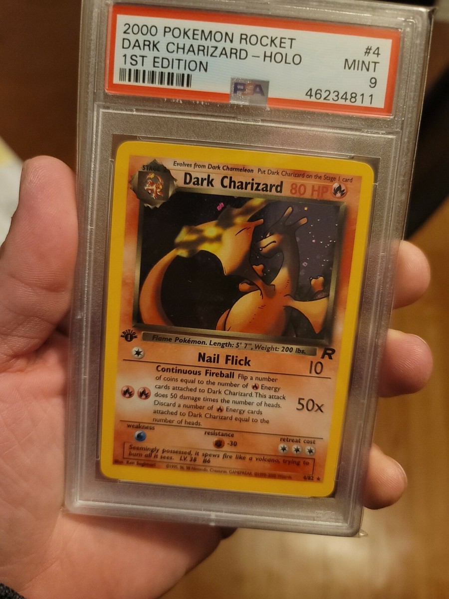 2000 Pokemon Team Rocket 1st Edition Dark Charizard Holo PSA 9