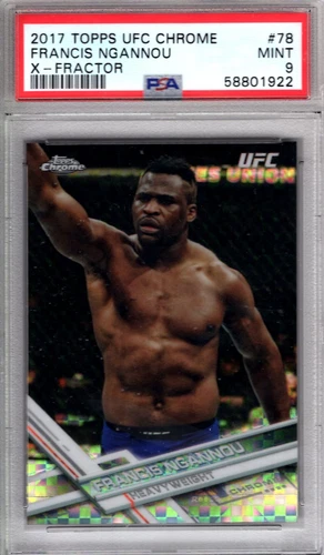 2017 Topps UFC Chrome FRANCIS NGANNOU #78 Rookie XFRACTOR PSA 9 MINT RC