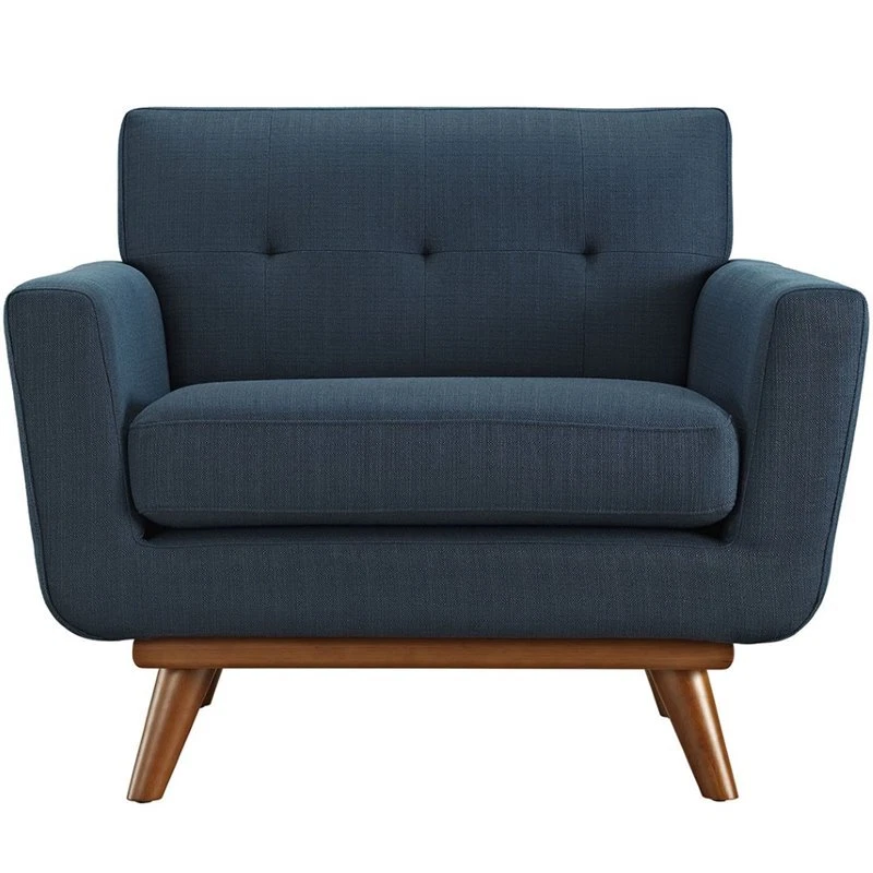 Modway Engage Modern Upholstered Fabric Armchair in Azure Blue - Image 3 of 4