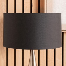 Black Cylinder Lampshade Poly Cotton Drum Shade for Table and Floor Lamps