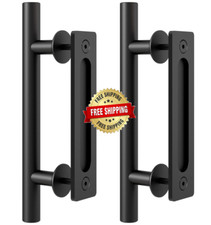 2 Pack 12 Inch Heavy Duty Sliding Barn Door Handles Pull and Flush Door Handles