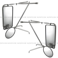 Door Mirror W Bracket Arm Stainless - Lh Rh Fit International 4700 4900 8100 Door Mirror W Bracket Arm Stainless - Lh Rh Fit International 4700 4900 8100