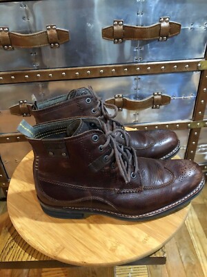 CAT Wingtip Oxford Shoes Mens 11.5 Brown Canvas Caterpillar Lace Up s-l400.jpg main image 3