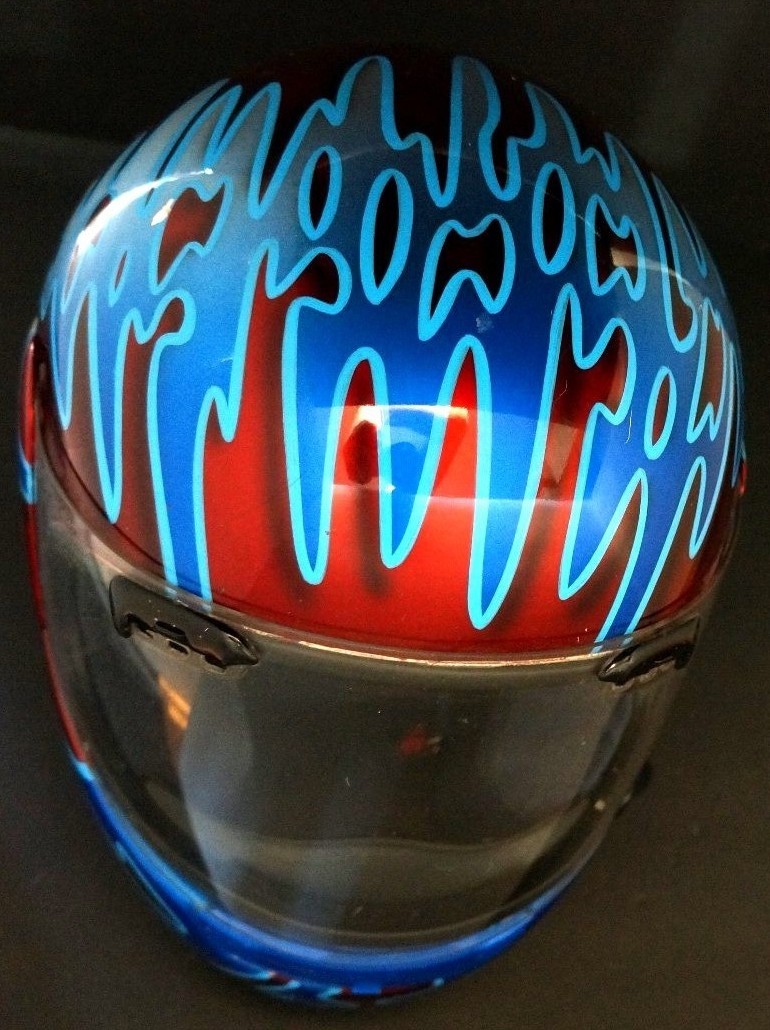 Arai Genuine Motorcycle Helmet Custom Painted SIgned Art Work Cat