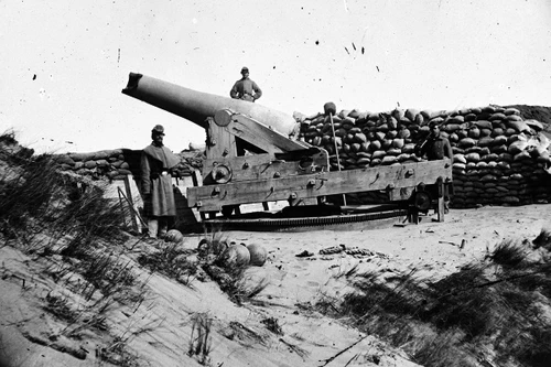 New 5x7 Civil War Photo: Confederate Gun with Muzzle Shot Off, Fort Fisher