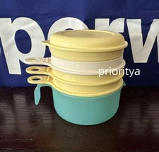 Tupperware 5 Pc Cooks Maid 6oz Zester Juicer Egg Separator Cup Cover Soft Yellow