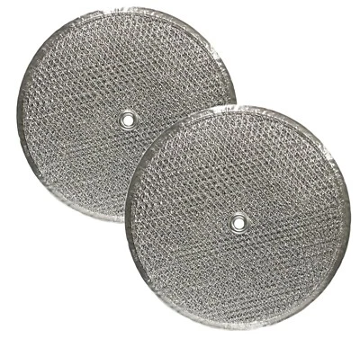 AIR FILTER FACTORY Range Hood Aluminum Grease 9.5" Round With Hole Replacement Filter By AFF 2-Pack