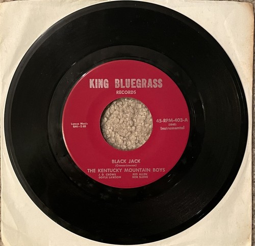Rare Blackjack 45 RPM Record J.D. Crowe Kentucky Mountain Boys Vinyl ...