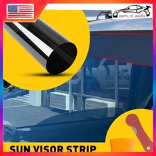 Universal Windshield Banner Matte Black Vinyl Decal Sun Strip 60"x10"