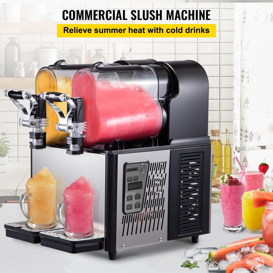 6L Commercial Slushy Machine 3L x 2 Smoothie Maker Slush Machine 2 x 0. ...