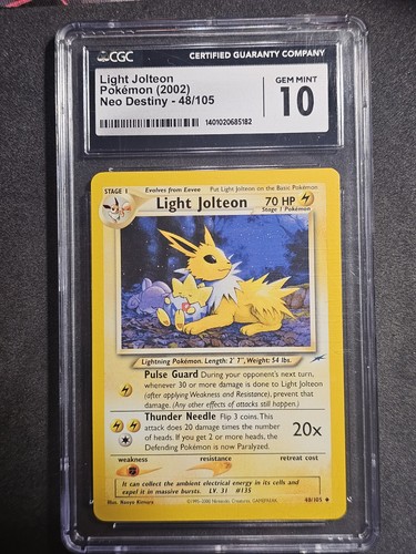 Light Jolteon (Unlimited) graded CGC 10 for sale on eBay