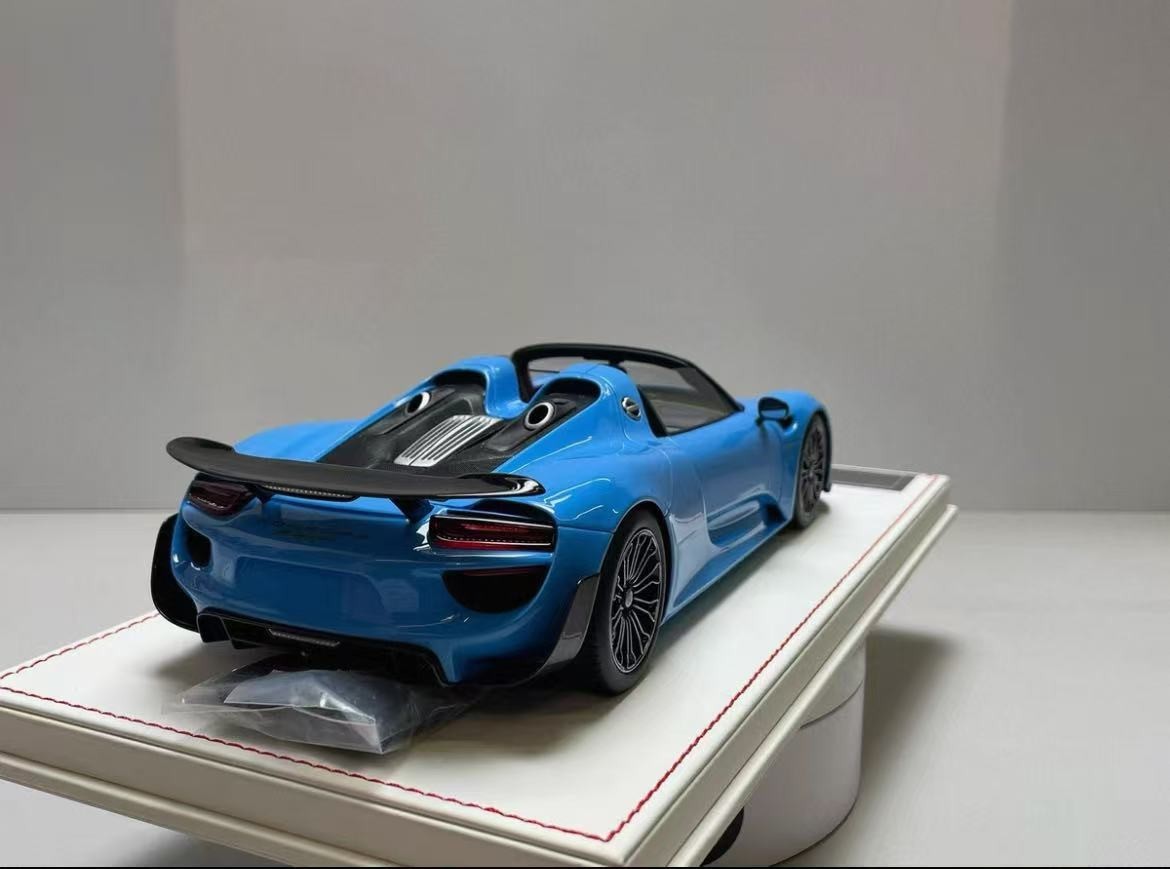 SUPER RARE* DM Dino Model 1/18 Porsche 918 Spyder PTS Riviera Blue