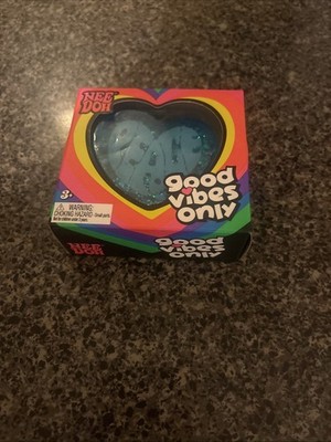 Schylling NeeDoh Good Vibes Only Heart Squeeze Toy Blue ''YOU ARE ENOUGH''