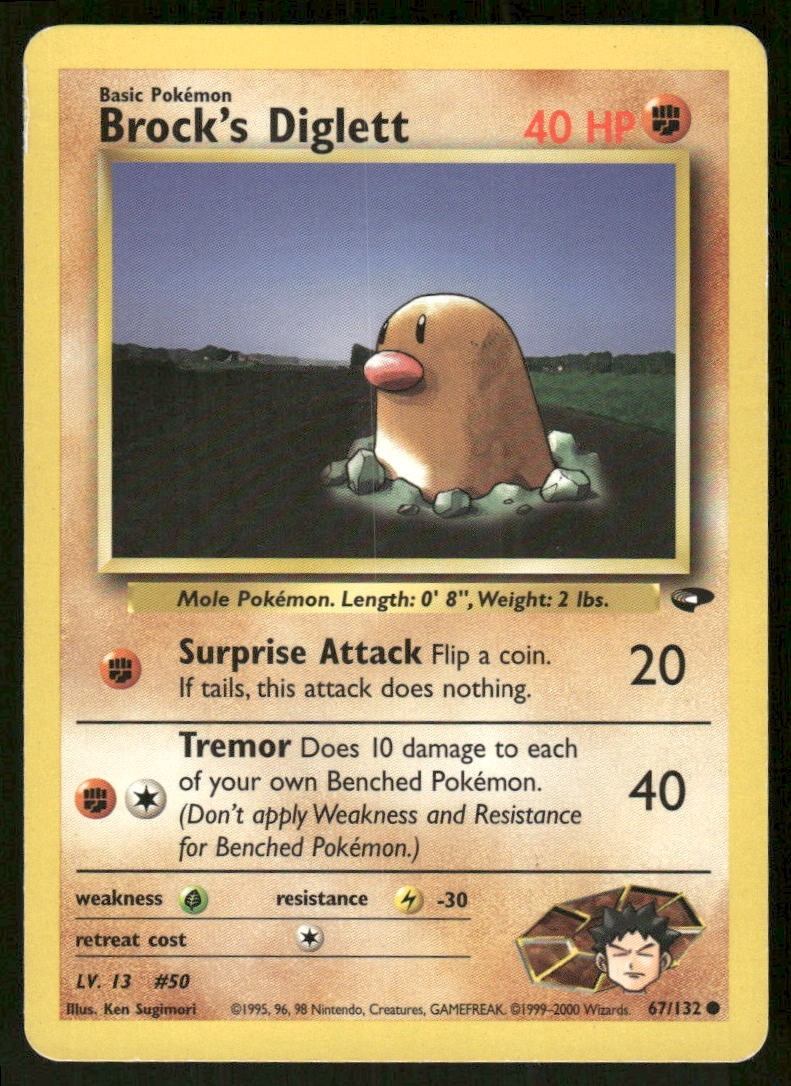 Pokemon Tcg Brock's Diglett #67 Pokemon Gym Challenge MP