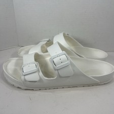 Sandalias Birkenstock blancas Arizona EVA para hombre talla 12 dos correas para mujer 13,5