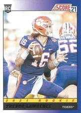 TREVOR LAWRENCE 2021 SCORE THROWBACK ROOKIE CARD #TB1 JAGUARS. rookie card picture