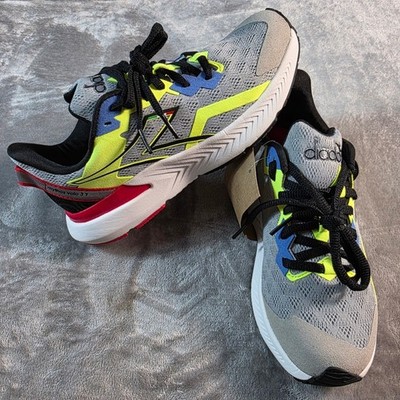 Diadora Mythos Volo 3 Y Kids Size 2 Silver Black Yellow Running Shoes NEW