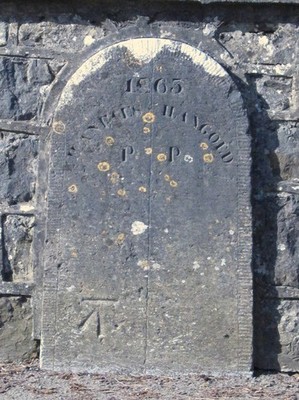 Photo 6x4 Boundary stone and bench mark on Pont y Brenhin Beaumaris This  c2009