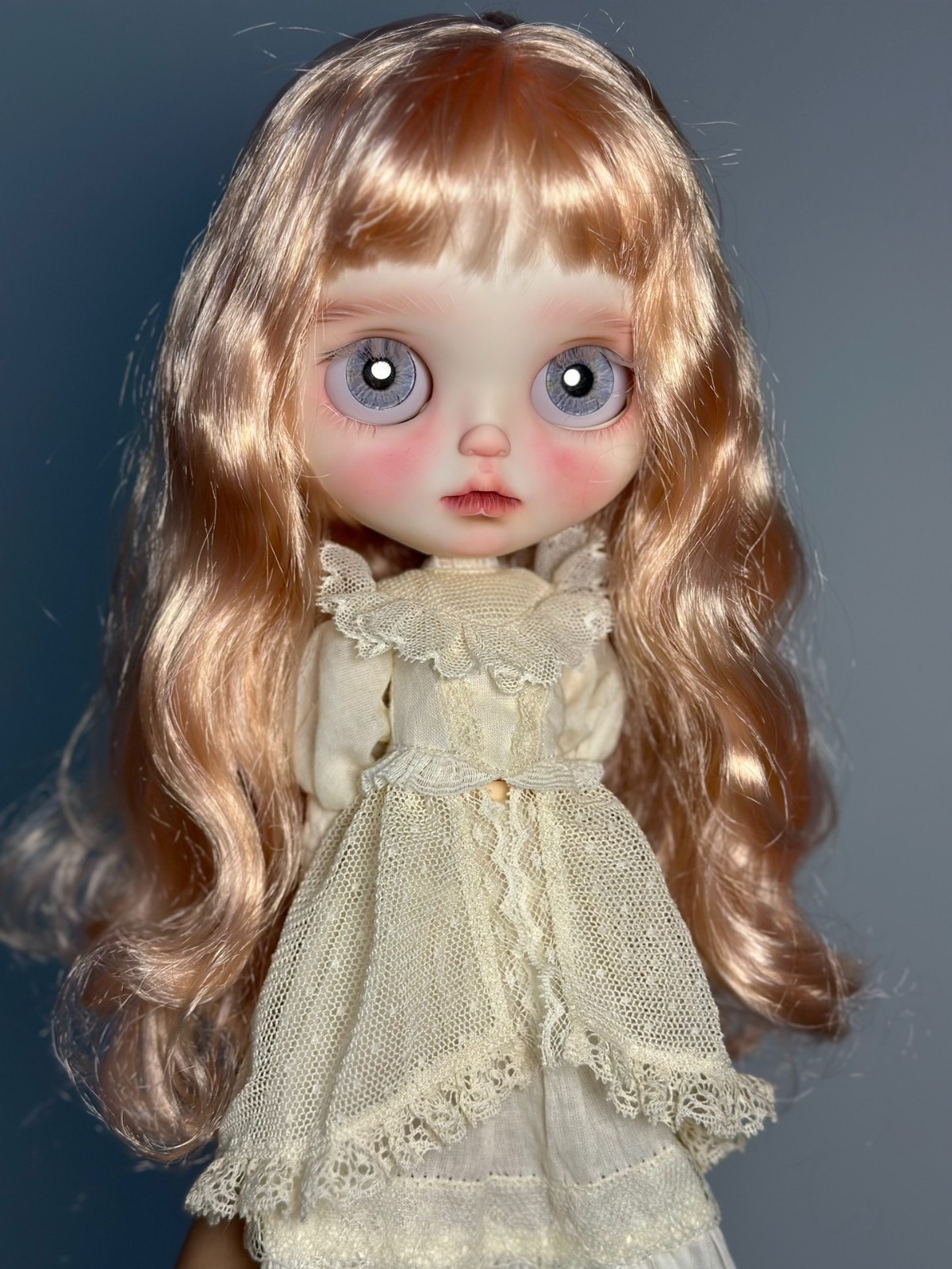 Custom Handmade Blythe Doll 1/6 BJD OOAK White Skin Nude With Wig