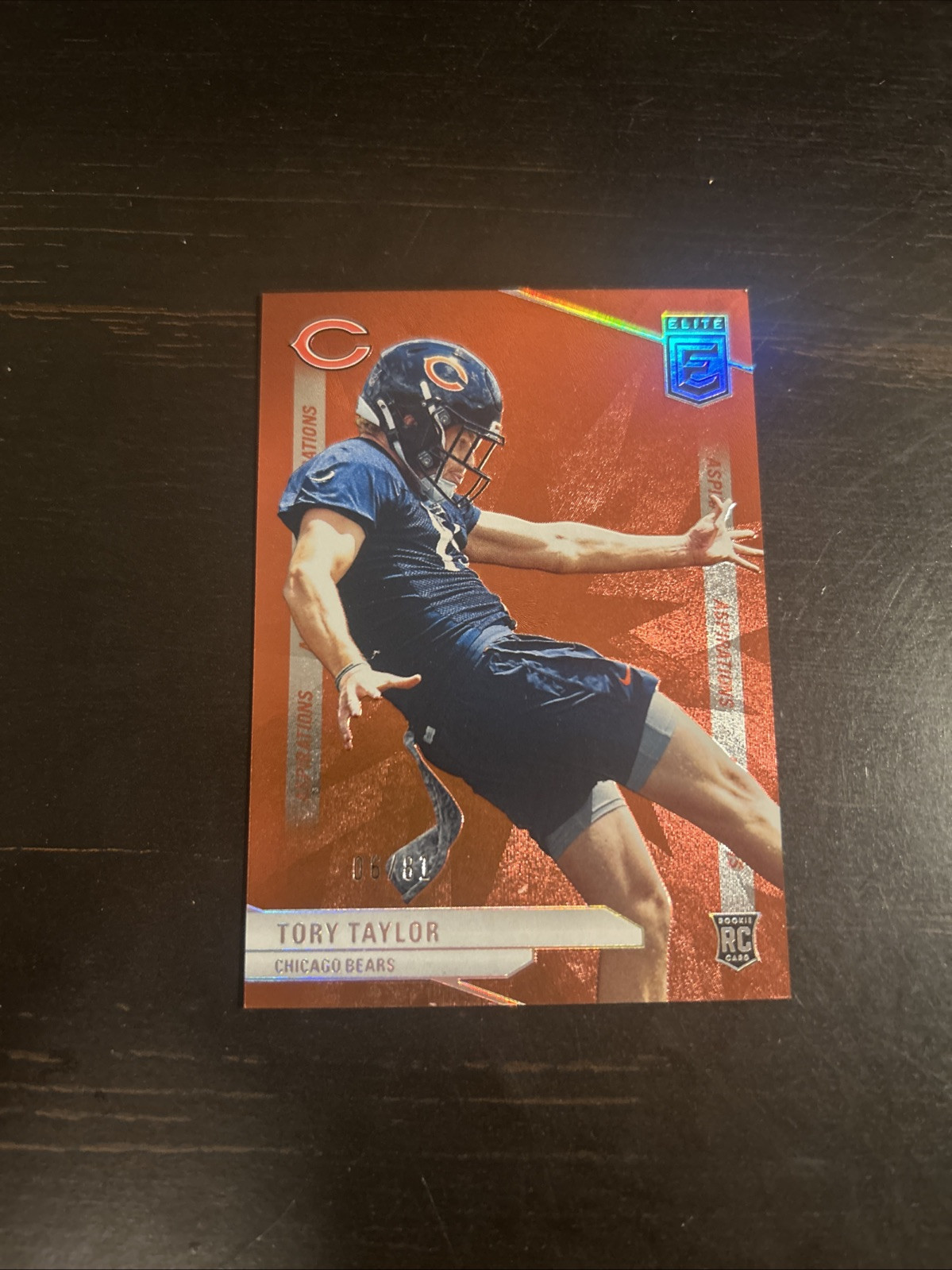 TORY TAYLOR 2024 PANINI DONRUSS ELITE ASPIRATIONS RC SP /81 CHICAGO BEARS
