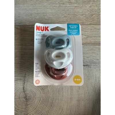 NUK Comfy Orthodontic Silicone Pacifiers 0-6m 3 pack BPA Free NEW