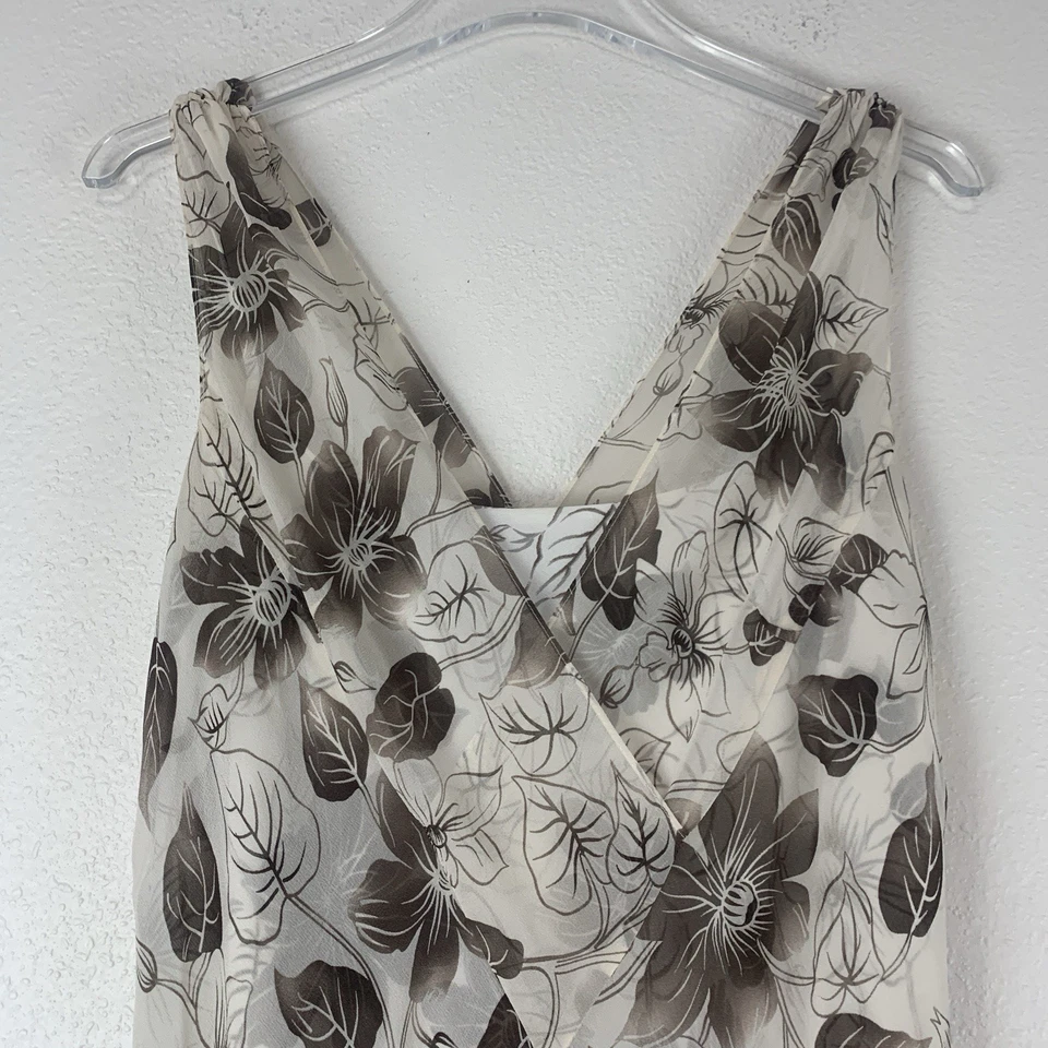 VTG Ann Taylor LOFT Dress Womens 8 Floral 100% Silk Y2K Midi Fairy 90s Feminine - Image 2 of 4